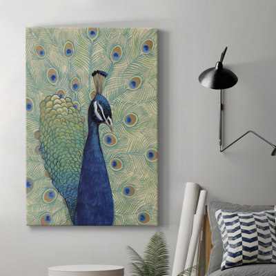 " Blue Peacock I " Painting Print