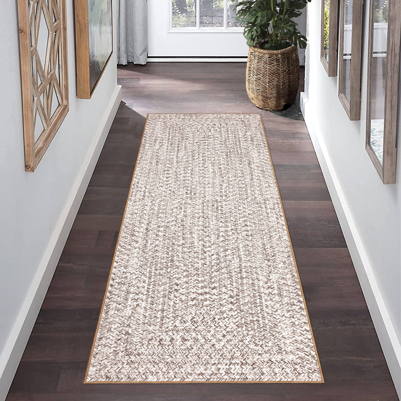 Washable Runner Rug 2x8 Non Slip Modern Hallway Rug Carpet Runner for Living Room Bedroom Kitchen Laundry Entrance, Ivory