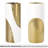 Fluted Arc 10" White and Gold Ceramic Vase-167419662-167419649