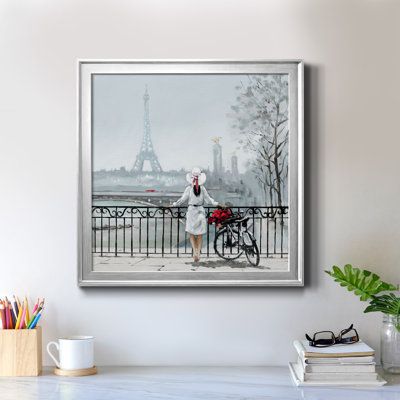 Lady in Paris - Peinture sur toile encadrée