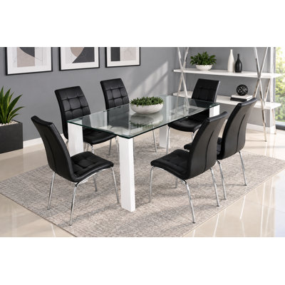 Mentone 6 -Person Glass Dining Set