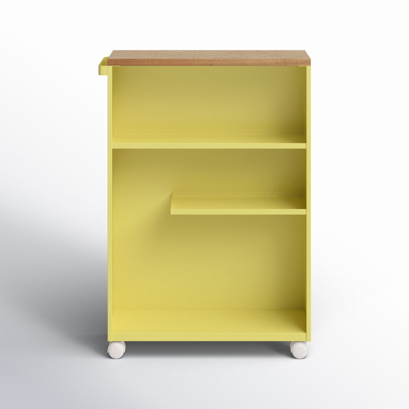 Tower Yamazaki Home Rolling Slim Bathroom Utility Cart, Storage Shelf Narrow Organizer Rack, Yellow Pear