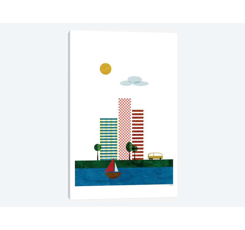 « skyscrapers », impression sur toile, H 26 po x l 18 po x P 1,5 po, Pas de tapis, Toile tendue
