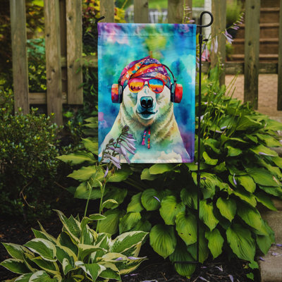 Drapeau de jardin hippie avec ours polaire