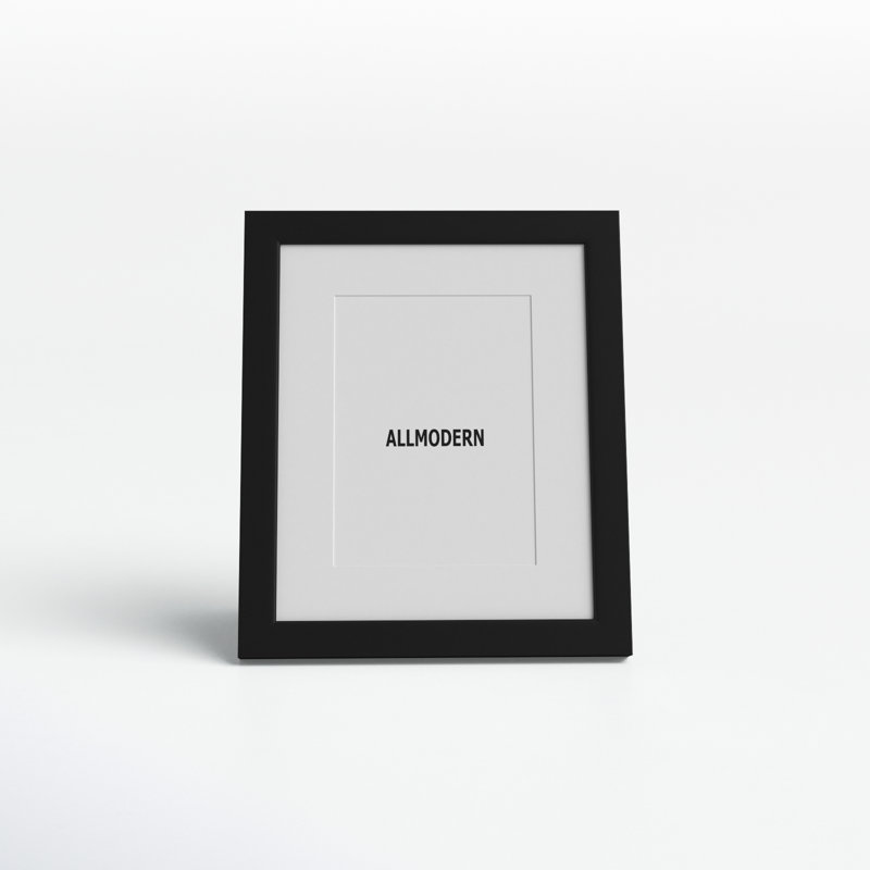 Capullo Wood Matte Picture Frame with Mat, Black, 5" x 7"