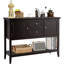 Buffet Buffet avec 2 tiroirs et 2 portes, beaucoup de rangement pour la cuisine, le salon et la salle à manger, fabrication robuste en bois d'ingénierie avec tablette inférieure