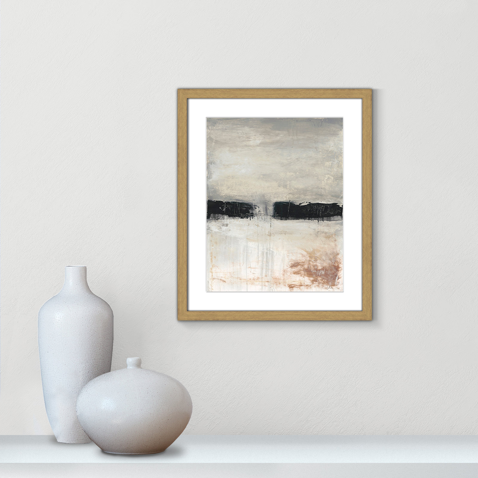 Autumn In The Dark Forest by Filippo Ioco, 19" H x 16" W x 0.75" D, Natural Framed
