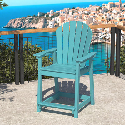 Hdpe Outdoor Adirondack Bar Chair by Latitude Run