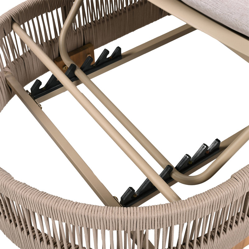 Outdoor Chaise Lounge Chair, Beige