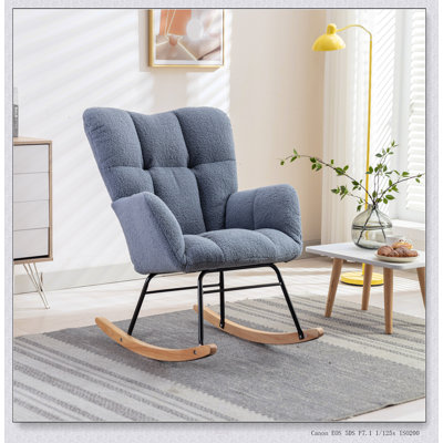 Fauteuil oscillant luxueux en tissu Teddy pour un confort et une élégance intérieurs parfaits pour le salon et la chambre de bébé