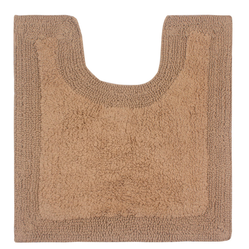 Bruss Luxury 100% Cotton Contour Bath Mat 20"x20" Reversible, Linen