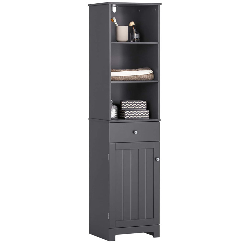 Aaleeyah Freestanding Linen Cabinet, Grey