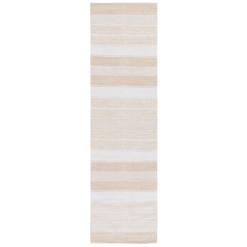 Masek Striped Kilim Flat Weave Cotton Striped Rug, Runner 2'3" x 8'