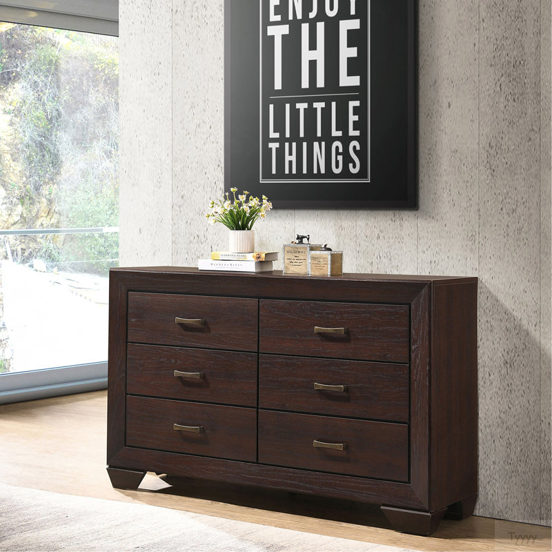 Commode 6 tiroirs Harrison, Marron foncé