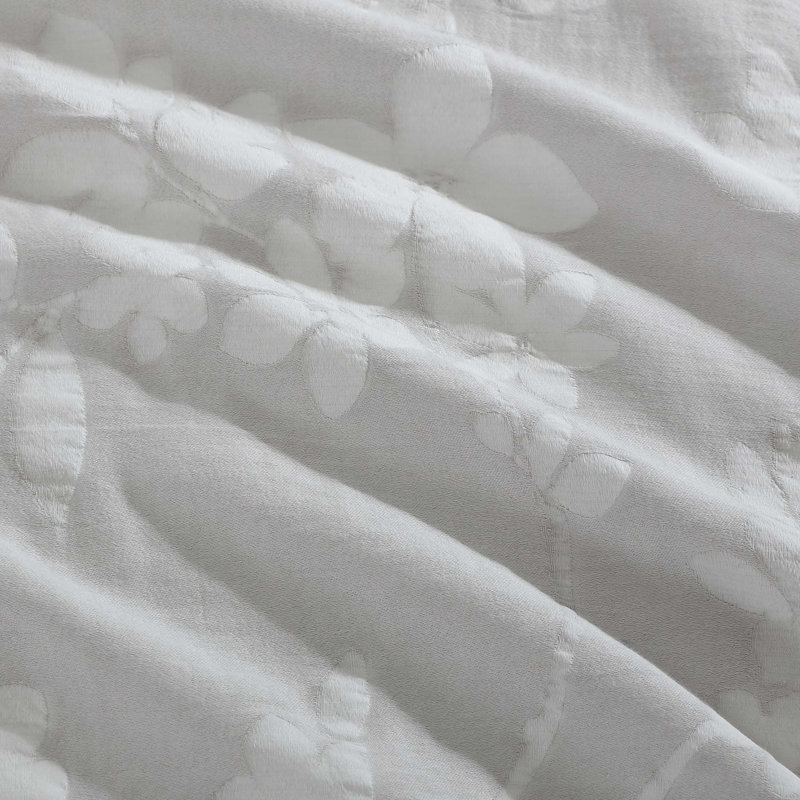 Ensemble de housse de couette Calvin Klein, Motif floraux gris, Housse de couette pour grand lit et 2 taies décor