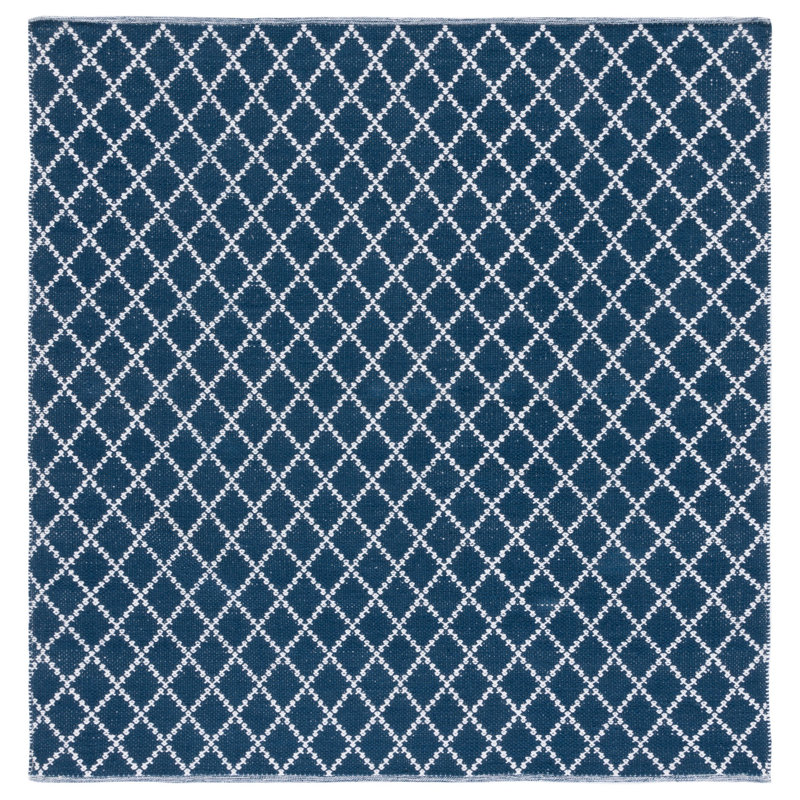 Breckenridge Flat Weave Cotton Geometric Rug, Square 6'
