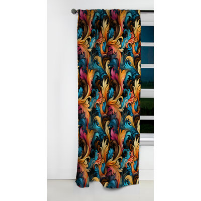 Motif cachemire rétro I - motif floral - rideau occultant - 1 panneau