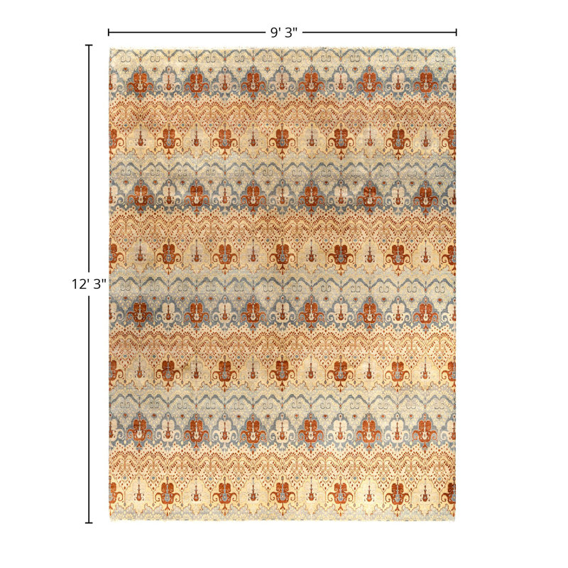 Overdyed One-of-a-Kind 9' 3" X 12' 3" Hand Knotted Area Rug