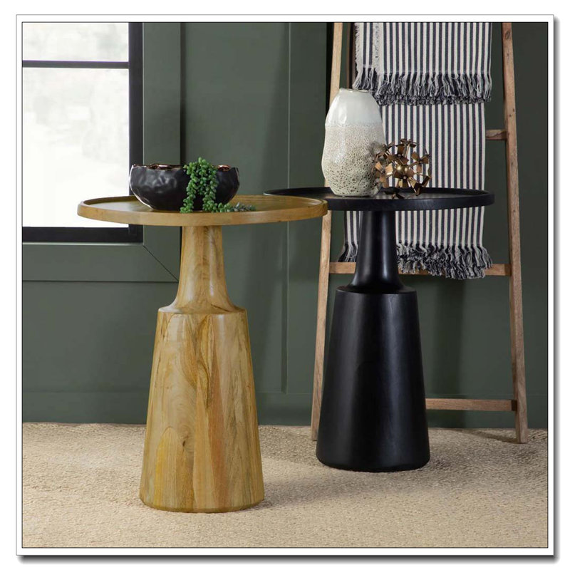 Table d'appoint piédestal noir