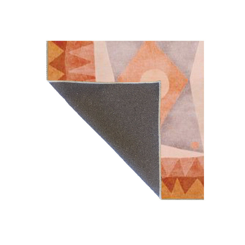Tapis tissé à motif orange moderne Modern, Sous-tapis rond 3 pi 3 po inclus
