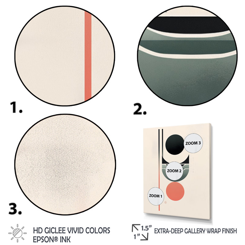 «Pure Lunar Imagination Geometric Minimalisme I», reproduction d'art sur toile transitionnelle, 32" H x 16" W