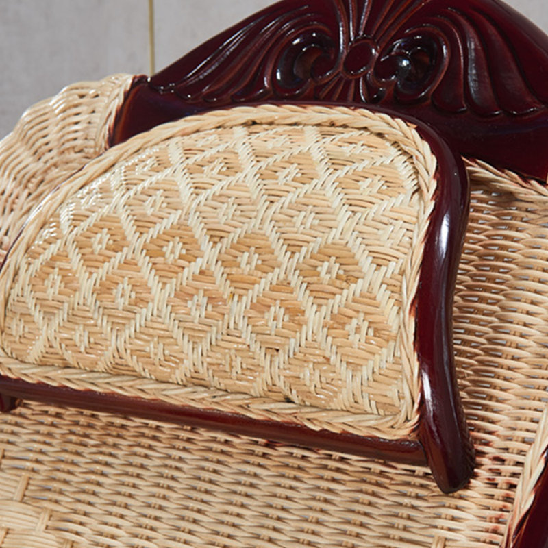 Chaise berçante tissée à la main en rotin d'agate, Marron foncé