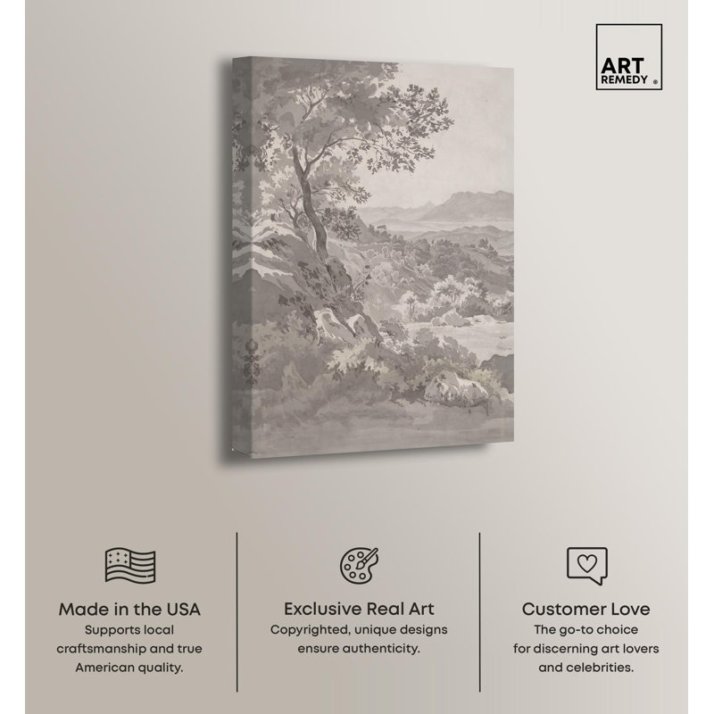 Gray Landscape Wrapped Canvas Art, 24" x 16"