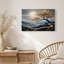 Tableau sur toile « Arbre doré et montagnes au clair de lune »-861976389