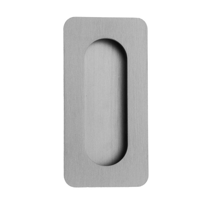 Recessed Pull Plate, Satin Stainless Steel, 4.01" H x 2" W x 1" D