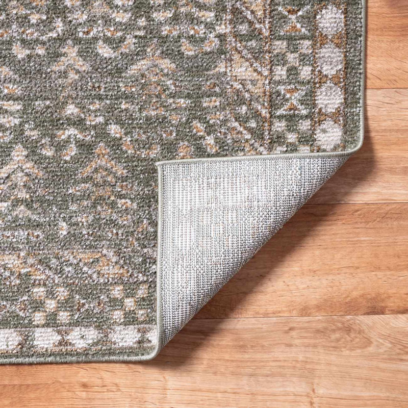 Tapis olive / vert / brun Val Farmhouse, 8'10" x 12'