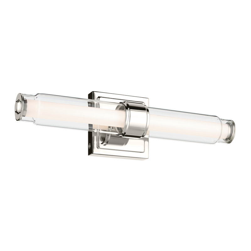 18.5" Linear Bath Bar Small LED with Clear Glass, Polished Nickel