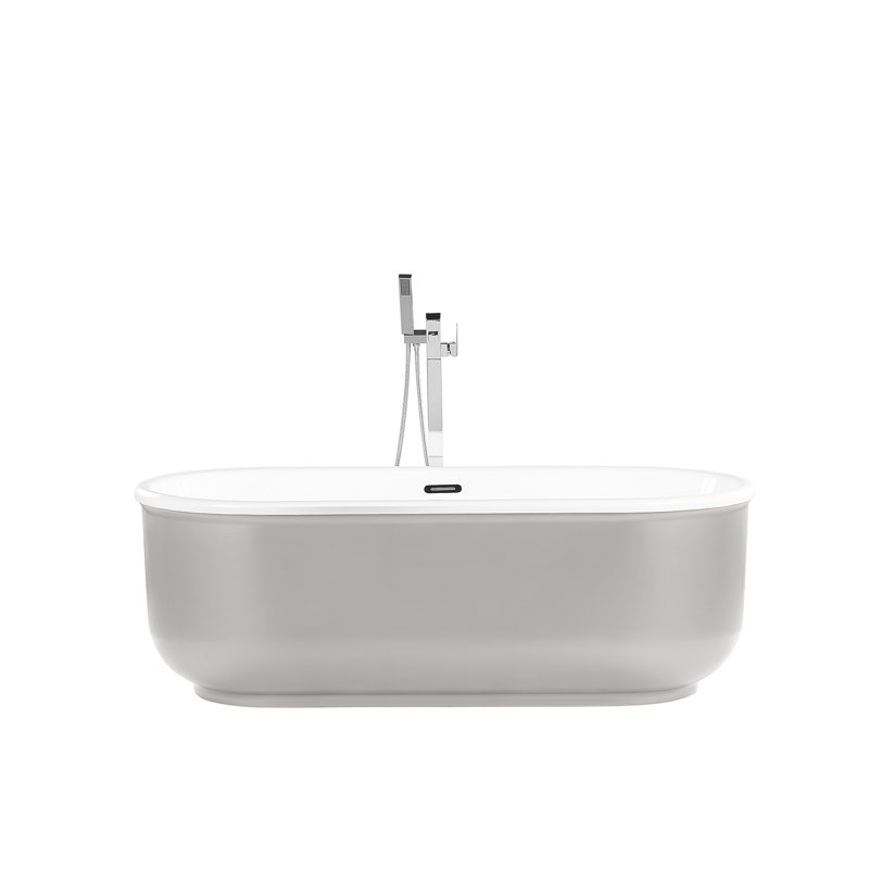 Jebediah 1700mm x 800mm Soaking Acrylic Bathtub, Silver