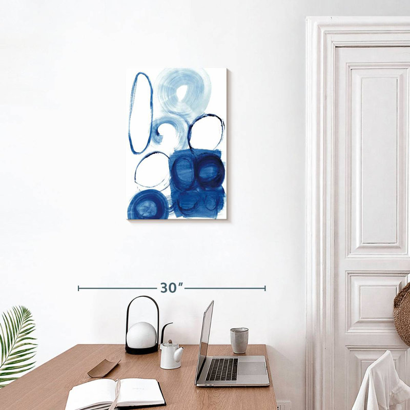 Avery Blue Circle Study I, 24" H x 16" W