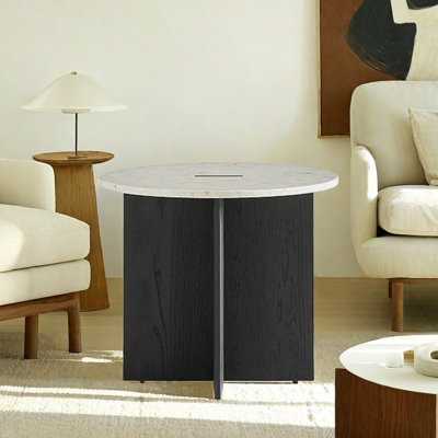 Table basse Creative avec marbre et bois