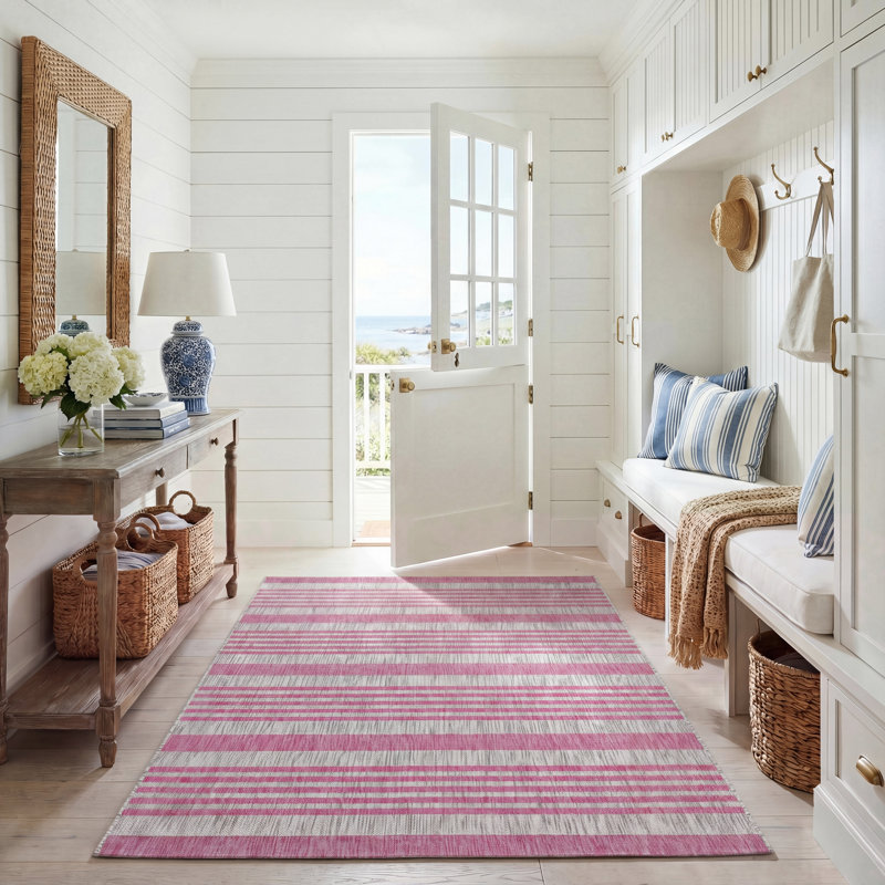 Raysen Performance Striped Indoor/Outdoor Area Rug