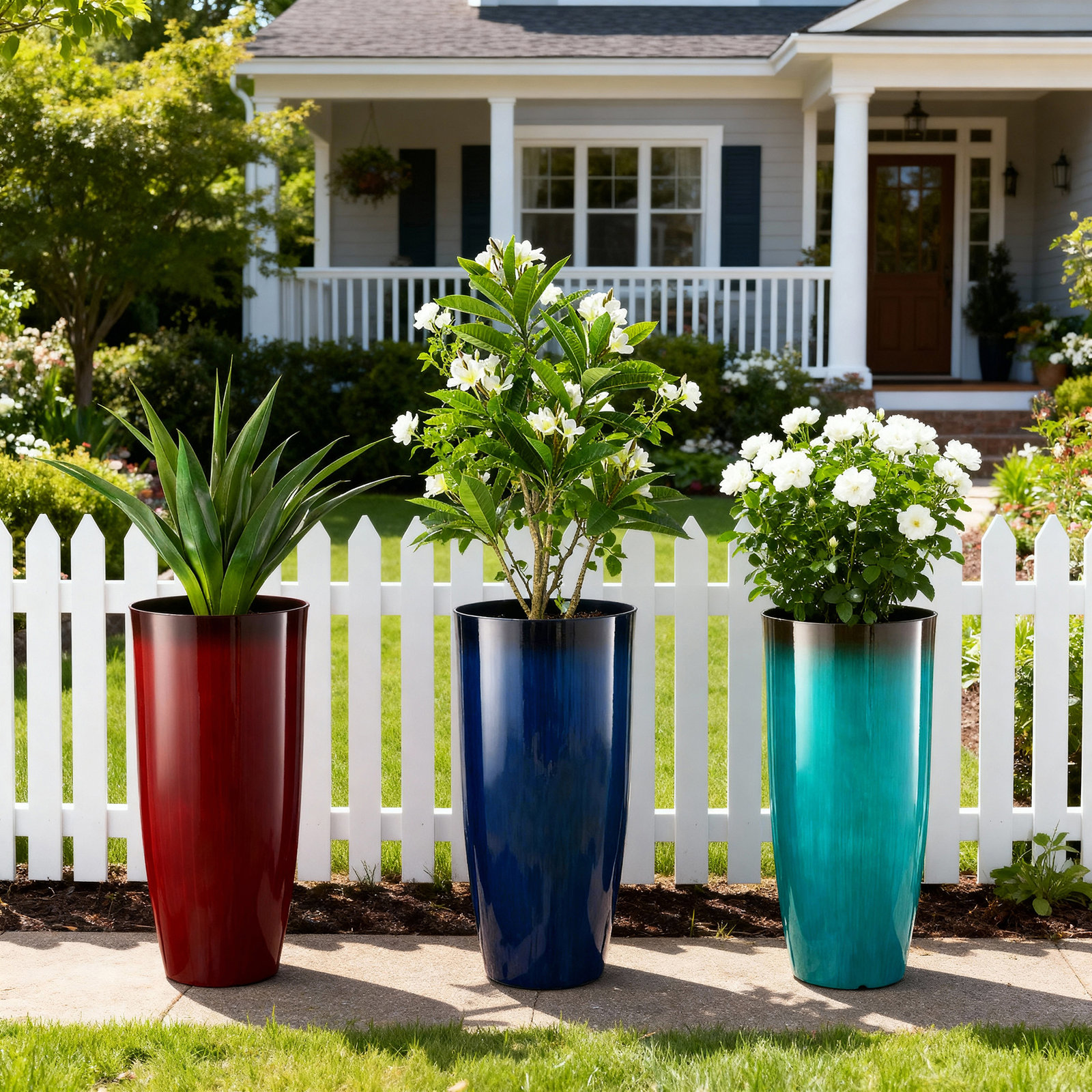 Pot Planter, Gradient Cobalt Blue, 30"H X 15" W X 15"D