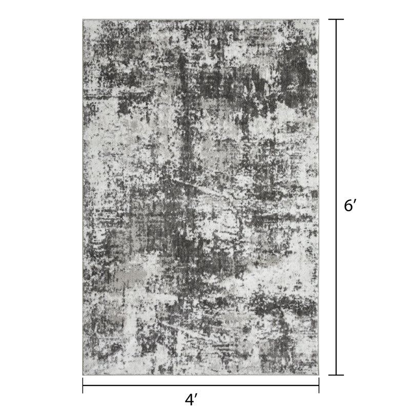 Siante Abstract Indoor Rug, Rectangle 4' x 6'