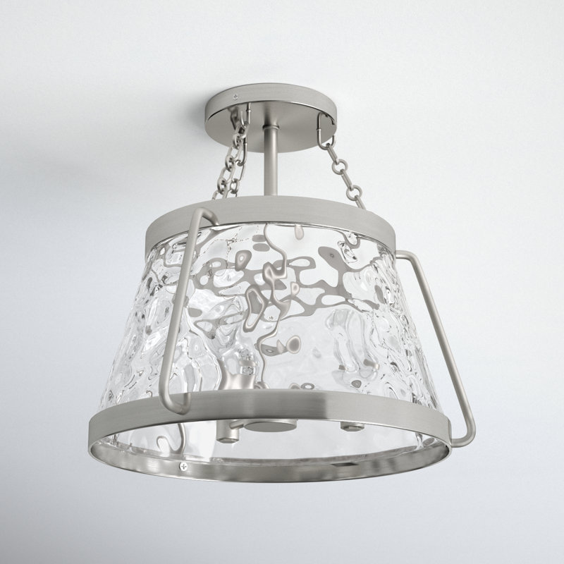 Plafonnier semi-encastré Sonali, Nickel satiné