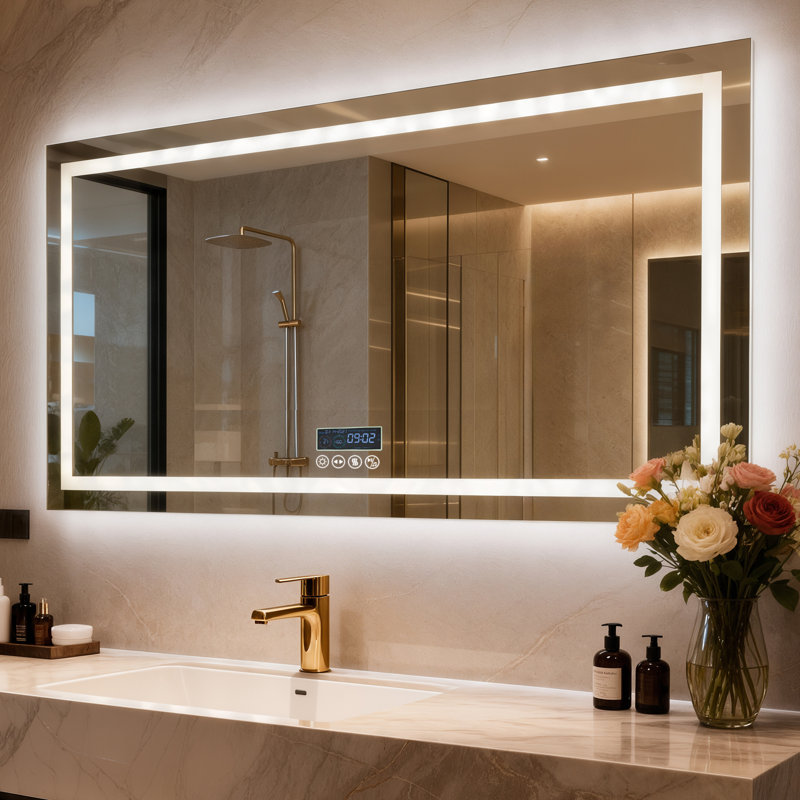 Rectangle Bluetooth Led Mirror, 70 cm H x 120 cm W