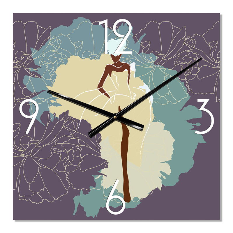Femme afro-américaine en robe de mariée magnifique - Horloge murale moderne, Petit