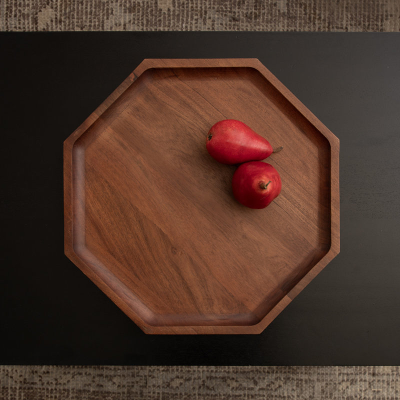 Plateau de service octogonal en bois massif