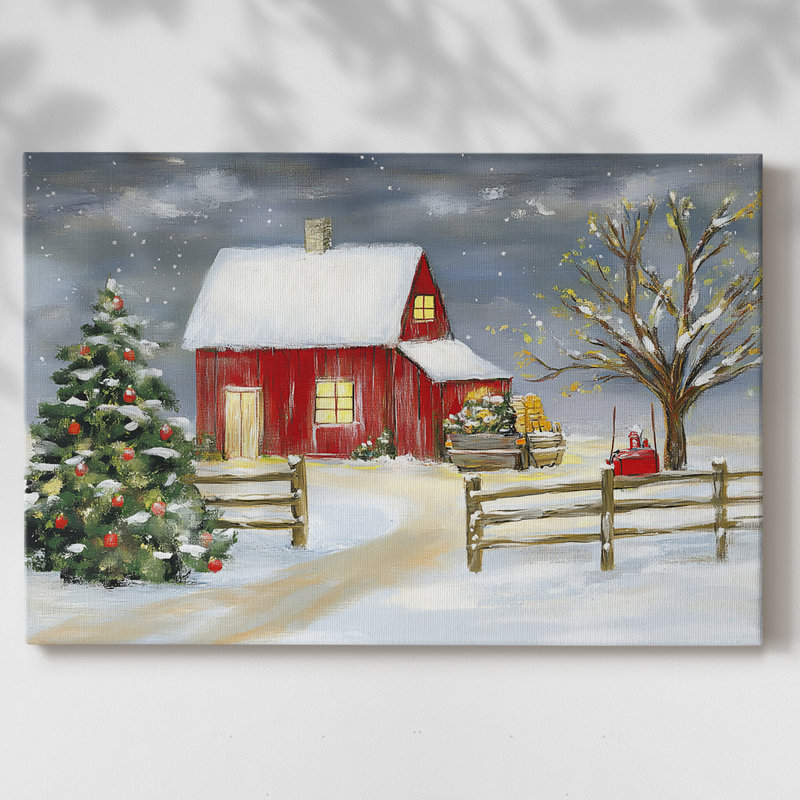 Art de vacances de Noël III - Toile tendue avec châssis - LVII, H 16 po x l 24 po