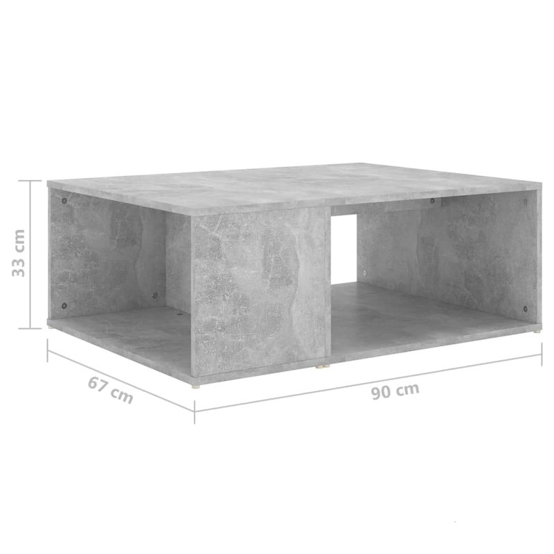 Godewyn Floor Shelf Coffee Table with Storage, Concrete Grey