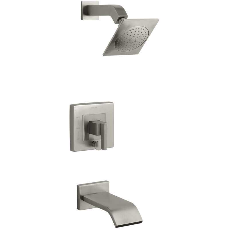 Loure Rite-Temp Bath/Shower Trim Set, Vibrant Brushed Nickel