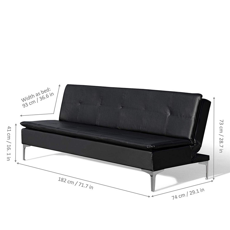 Mccain Full 182cm Faux Leather Convertible Sofa
