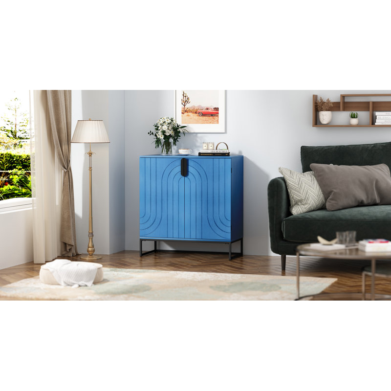 Charyn Accent Wood Grain Cabinet, Blue