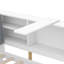 Lit plateforme simple blanc avec rangement pour tête de lit, 2 tiroirs et tablettes pour chambre à coucher