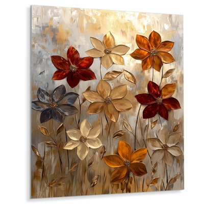 Fantasy Dahlia Flower Field I - Dahlia Metal Wall Decor, Traditional Metal Art Print