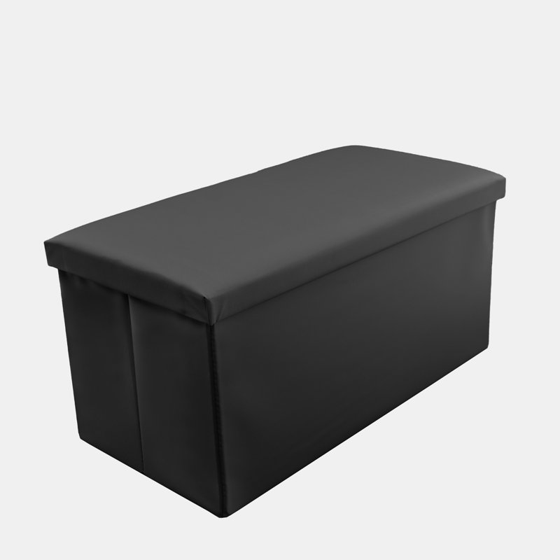 38 FOLDABLE LARGE STORAGE BOX, 38cm H x 80cm W x 7cm D, Black