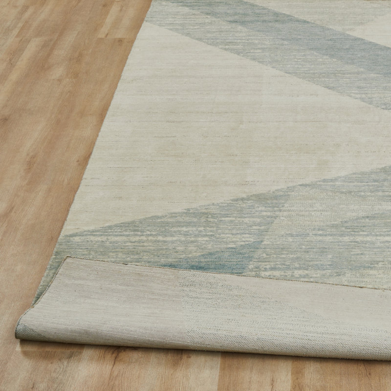 Rosemont Coastal Mist Wool Handcrafted Area Rug, Blue, Rectangle 7'6" x 9'6"